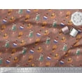 thumbnail image 3 of Soimoi Rayon Fabric Leaves,Musical Instruments & Animals Kids Print Fabric by Yard 42 Inch Wide, 3 of 3