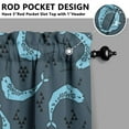 thumbnail image 5 of Kitchen Curtains 36 Inch Short - 3 Panel Set, Shark Whale Dolphin Ocean Theme, Rod Pocket Window Curtain, 100% Polyester for Nautical Farmhouse Kitchen, Easy Wash, 5 of 6