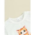 thumbnail image 4 of Kids Girls and Boys Summer T-Shirt Cartoon Cat Print Short Sleeve Round Neck Graphic Tops, 4 of 8