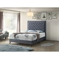thumbnail image 2 of Maklaine Transitional Upholstered Velvet Upholstered King Bed in Gray, 2 of 5