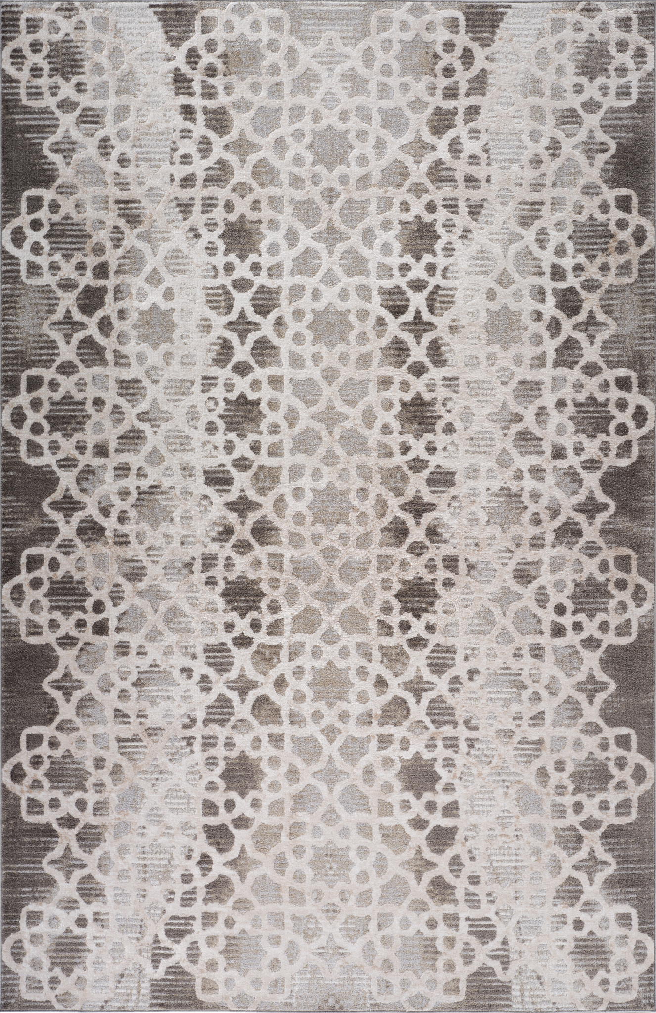 Tapis d'interieur abstrait Rug Branch Cadence, marron beige, moderne - Salon, chambre, salle a manger et cuisine