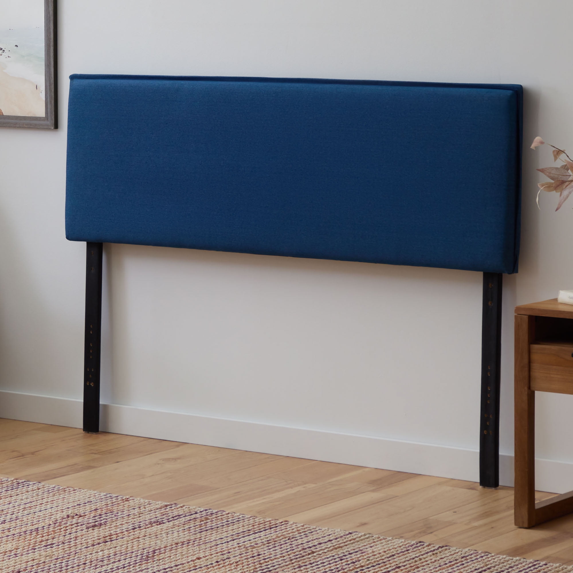 Rest Haven Savannah Pillow Upholstered Headboard, King, Navy