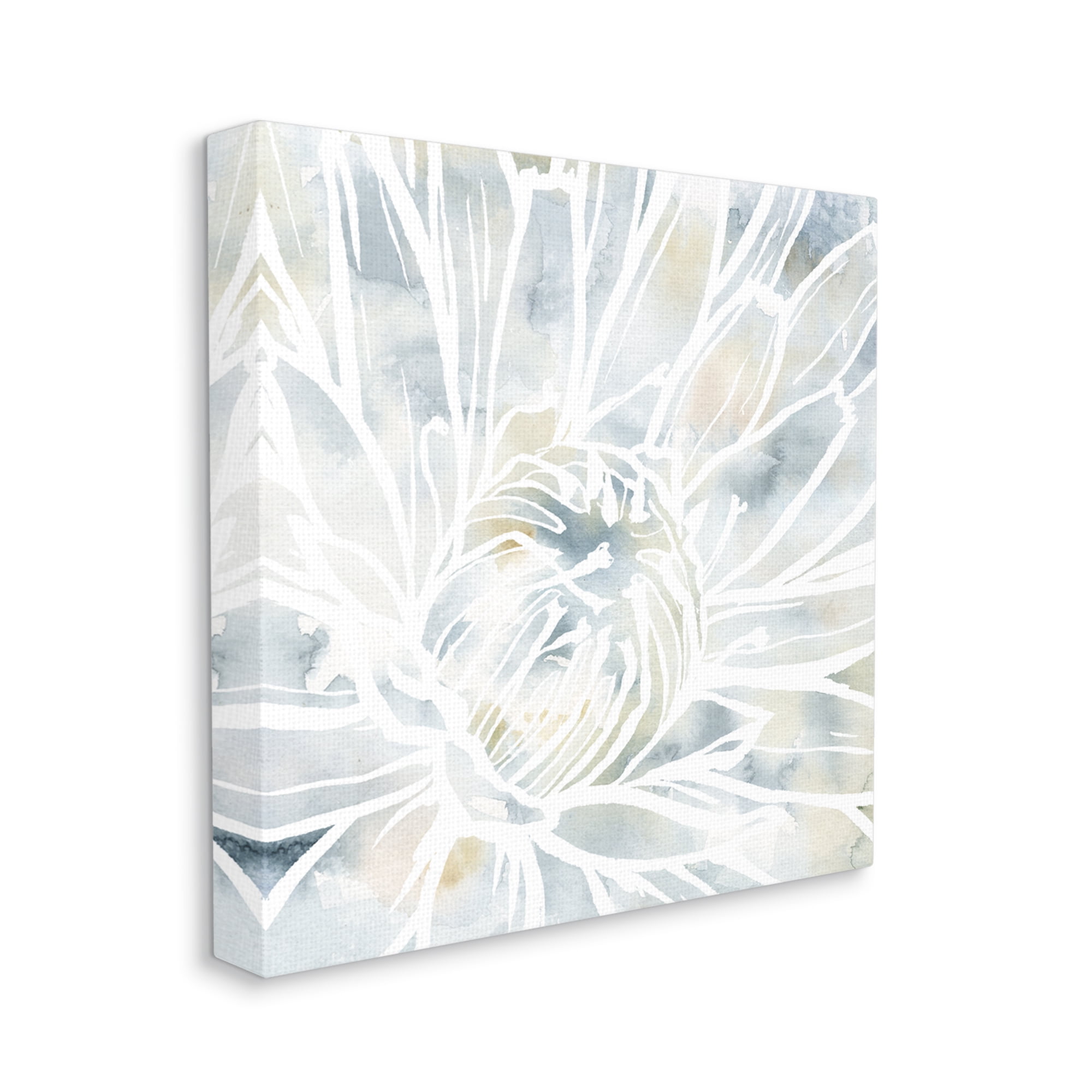 Stupell Industries Flower Petals Stamen Close Up White Outline Graphic Art Gallery Wrapped Canvas Print Wall Art, Design by Jackie Decker