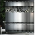 thumbnail image 4 of Ambesonne Grey Shower Curtain, Clockwork Science Modern, 69"Wx75"L, Grey, 4 of 5