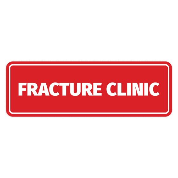 Signs ByLITA Standard Fracture Clinic Door or Wall Sign Durable ABS Plastic | Laser Engraved | Easy Installation | Elegant Design Sign (Red) - Large