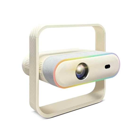 QWOTONXN 6Pro 1000ANSI 1080P Projector, 360° Rotatable, Dual 5W Speakers, RGB Lights, Home Theater & Office
