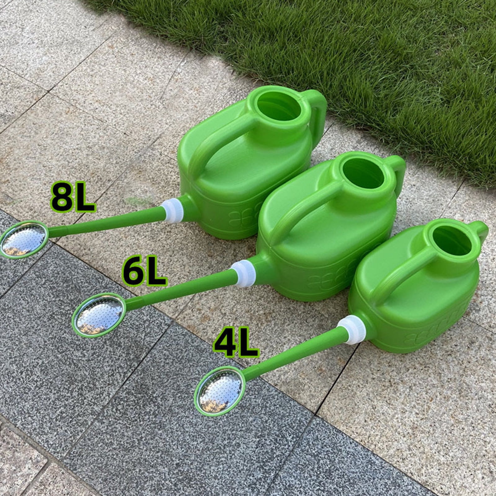 Large Capacity Gardening Watering Can With Interchangeable Spout Plastic Ergonomic Grip For Potted Plant Baskets