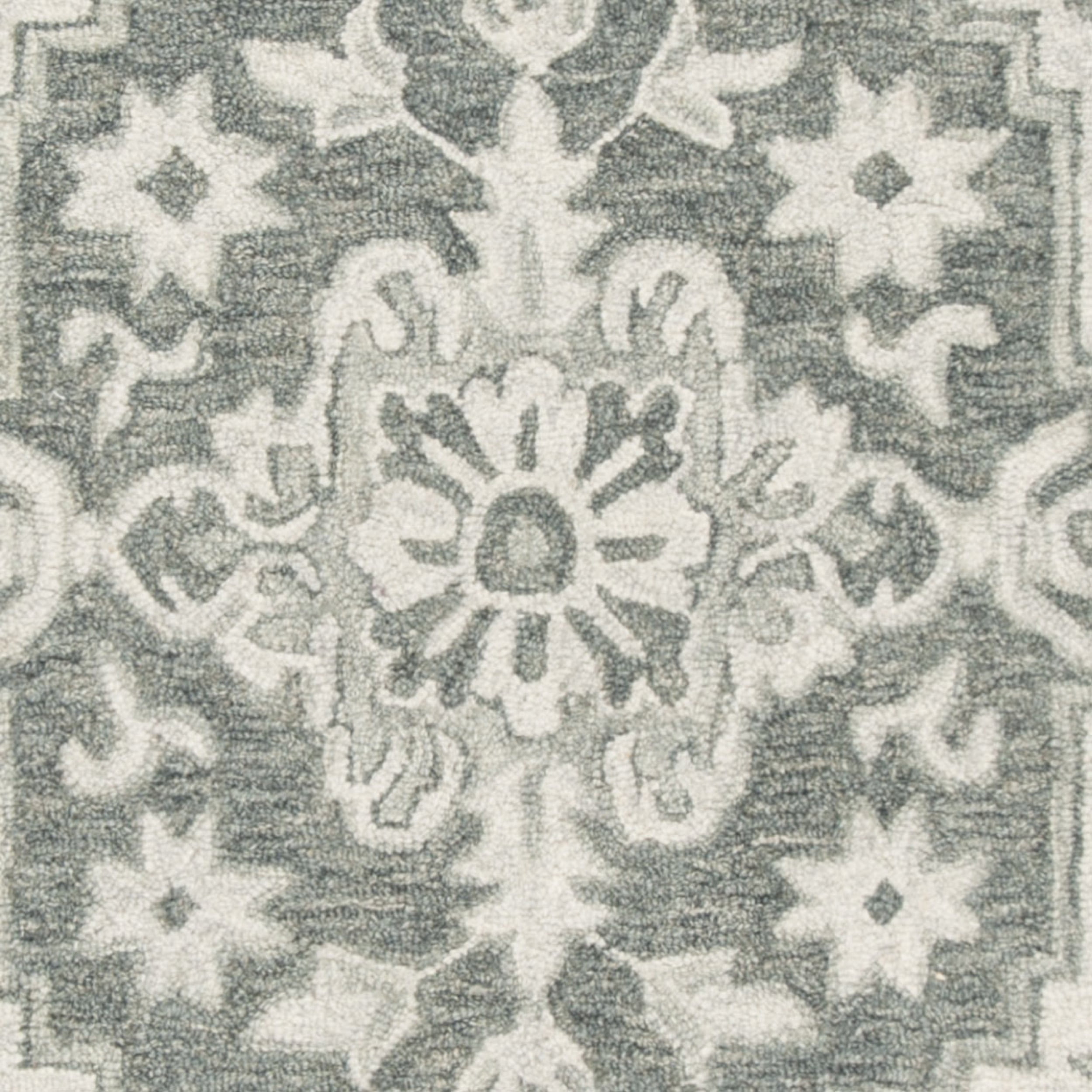 SAFAVIEH Aspen Norwood Southwestern Wool Area Rug, Grey/Light Grey, 9' x 12'
