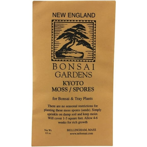 Moss Spores for Bonsai Trees - Covers Up to 3 Sqft, Bright Green Velvet Kyoto Bonsai Moss That is Weed Free, Indefinite Shelf Life