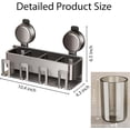 thumbnail image 2 of ABCISI Suction Cup Toothbrush Holders for Bathroom, Wall Mounted Toothbrush Holder Set with 4 Cup Holders & 4 Storage Compartments, Bathroom Organizer for Toothpaste, Razor, Comb, Room Accessories, 2 of 9