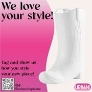 Urban Shop Ceramic Cowboy Boot Vase, 8.75, White