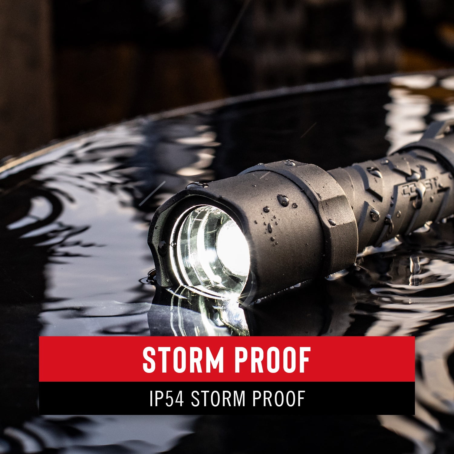 COAST Polysteel 250 Heavy-Duty 390 Lumen Stormproof LED Flashlight with Twist Focus, 3 x AAA Batteries Included - 2