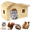 Large, variant on Guinea Pig Wood Hideout Hut with Window Small Animal Wooden House for Chinchilla Squirrel Hedgehog Rat Hamster Sugar Glider