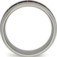 thumbnail image 2 of Titanium Polished With Black/Red Carbon Fiber Inlay 8mm Ring (Size 9.5) Made In China tb466-9.5, 2 of 5