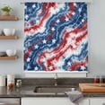 thumbnail image 4 of American Flag Tie-dye Sheer Curtains 63 Inches Long, Blue Red Ombre Abstract Art Light Filering Curtains, Breathable Simi Curtain Privacy Drapes for Living Room Bedroom Lightweight Window Treatment, 4 of 9