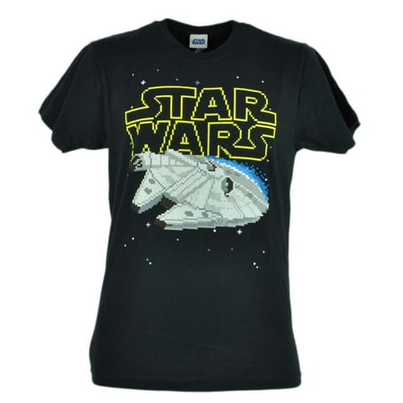 - Star Wars Movie Pixel Spaceship Black Mens Fifth Sun Eight Bid Tshirt Tee XLarge