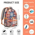 thumbnail image 6 of Vintage Inspired Tribal Print Backpack - Oversized 17" Computer Compartment with Organizer | Bohemian Style School Bag for College, Heavy Duty Oxford Fabric Daypack for Textbooks & Notebooks, 6 of 6