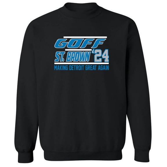 Jared Goff Amon-Ra St. Brown Lions 2024 Crew Neck Sweatshirt