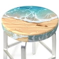 thumbnail image 3 of Picia Tropical Beach With Starfish Pattern Round Stool Covers Comfy Seat Covers Stretch Removable Washable Chair Slipcover Round Bar Chair Cushion Cover-13 inch, 3 of 7
