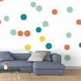 thumbnail image 2 of IDEA4WALL 4pcs Colorful Dots Peel and Stick Wallpaper Removable Wall Murals Large Wall Stickers for Home Decoration, 66"x24", 2 of 5
