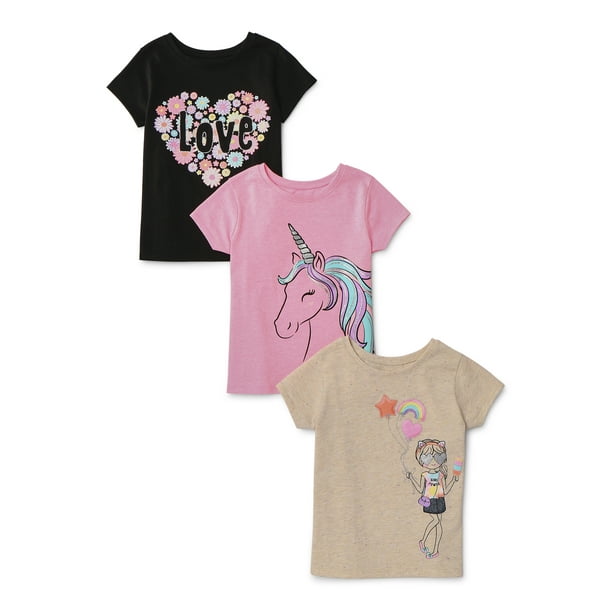 Garanimals Garanimals Baby Girls & Toddler Girls' Graphic Tshirts, 3