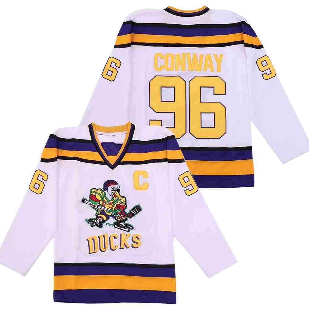  Men's Mighty Ducks Jerseys 96 Charlie Conway Adam Banks Greg  Goldberg Movie Hockey Jersey : Clothing, Shoes & Jewelry