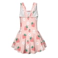 thumbnail image 5 of COEQINE Girls One Piece Swimsuit with Attached Liner, Scoop Neck V-Back Swim Dress for Swim Lessons, Polyester Spandex Bathing Suit for Girls 3-4 Year Olds, Pink Strawberry Plum Blossom, 5 of 8