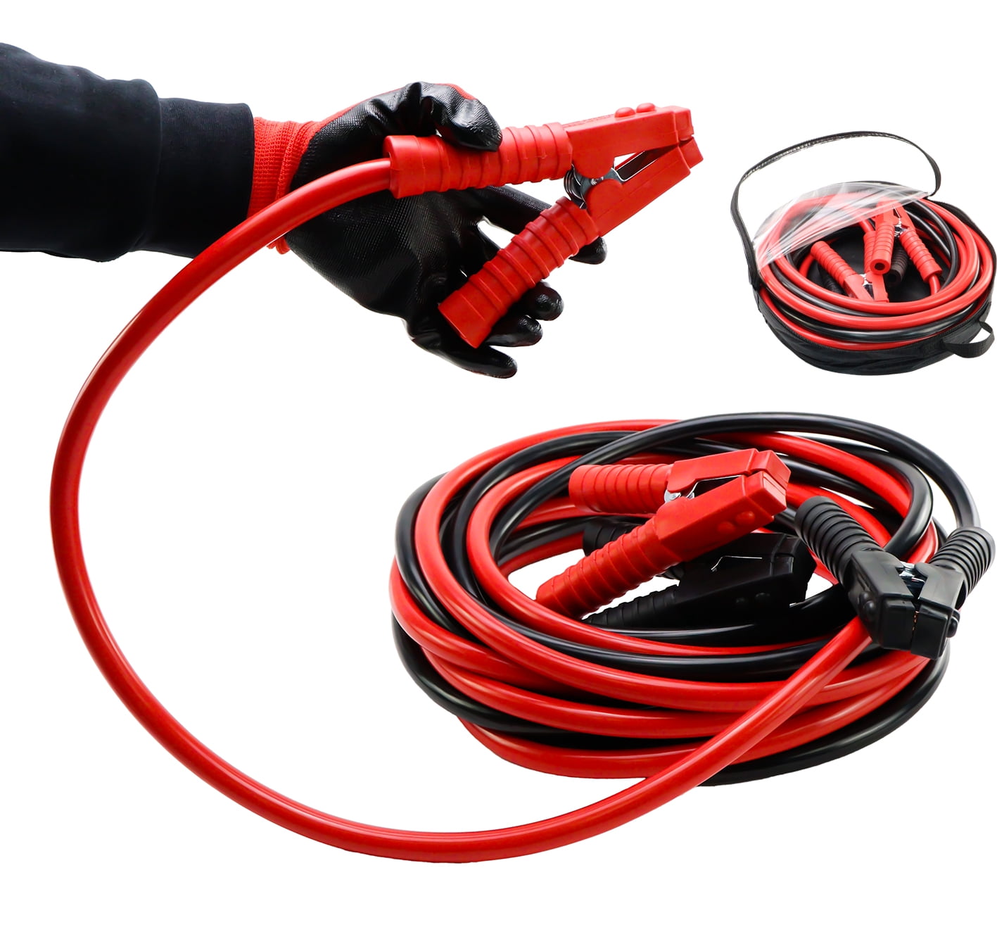 iMeshbean 2/0 Gauge Jumper Cables, 40FT 5000A Heavy Duty Automotive Booster Cables for Car Van Truck