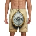 thumbnail image 3 of Lsque Magnetic Old Compass On World Map Mens Sleep Pajama Shorts,Short Pajama Pants, Cotton Ultra-Soft Knit-Small, 3 of 9