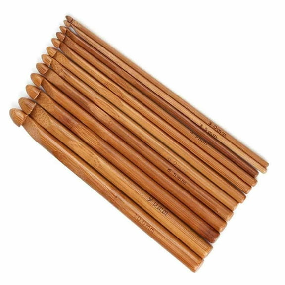 ETHZZLE 1 Set of 12 Pcs Crochet Hook Set Brown Wood Crochet Tool for Friend