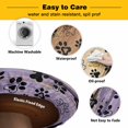 thumbnail image 3 of Elastic Fitted Round Tablecloth, Purple Brown Waterproof Stretch Table Cover for 36"-44" Tables, Rustic Farmhouse Dog Paw Vintage Washable Outdoor Tablecloths for Patio, Picnic, Camping, 3 of 9