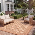 thumbnail image 3 of Safavieh Courtyard Shawn Geometric Indoor/Outdoor Area Rug, Cream/Terracotta, 5'3" x 7'7", 3 of 11
