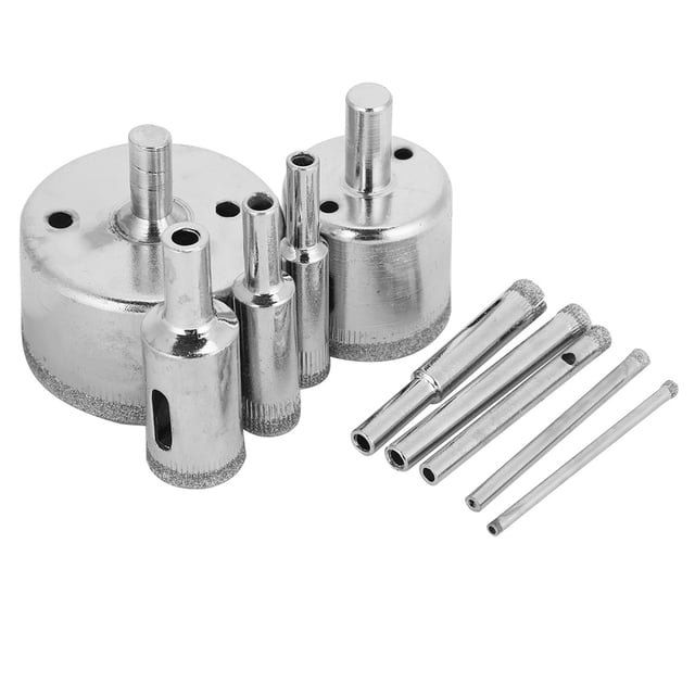 Broca para sierra perforadora, 10 piezas/juego de brocas de vidrio con núcleo recubierto de diamante, brocas con núcleo de cerámica, ingeniería de precisión Jadeshay A