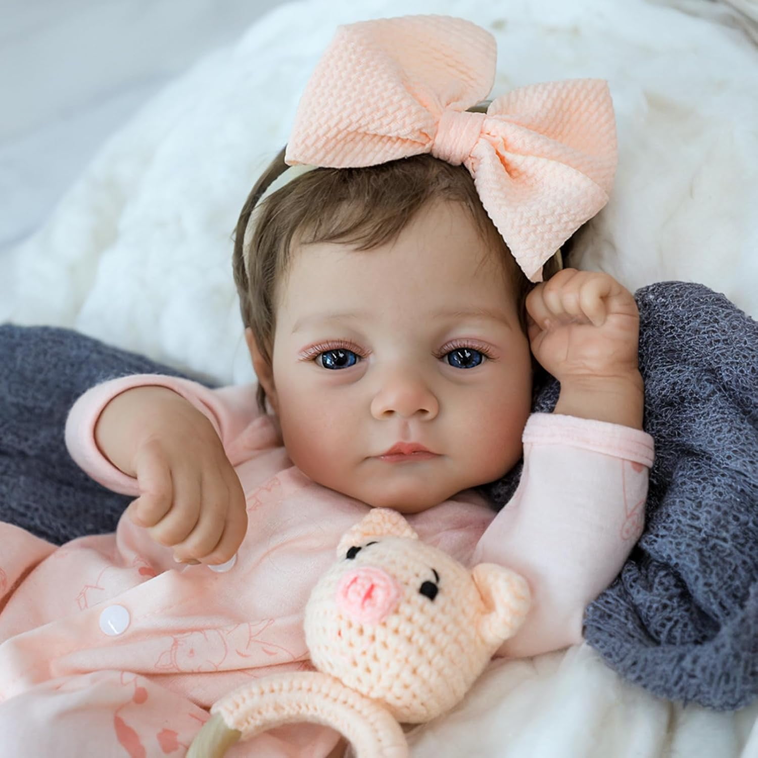 Realistic Reborn Baby Dolls - 18 Inch Lifelike Newborn Baby Dolls Adorable Girl, Real Life Baby Doll with Accessories Reborn for Birthday, Christmas, Education Gift