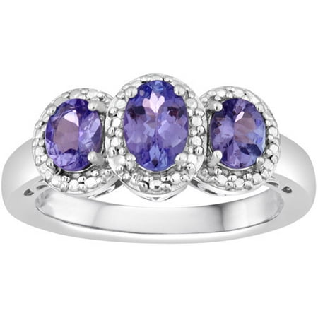 1 Carat T.W. Genuine Tanzanite Sterling Silver Ring