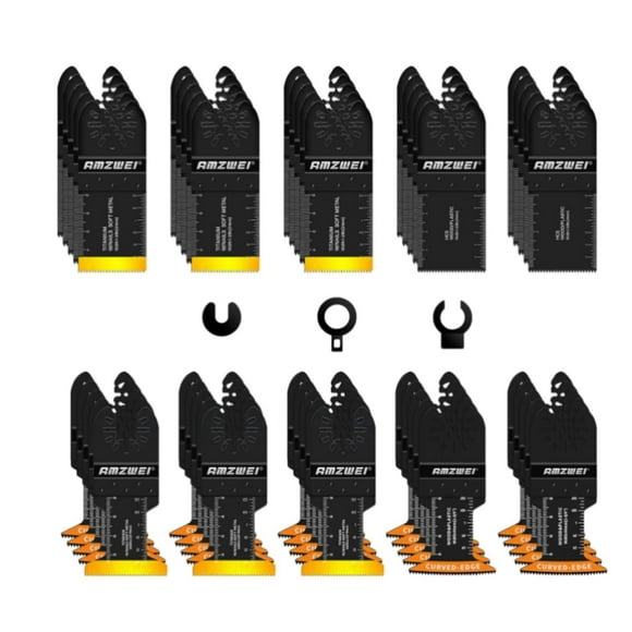 Cuchillas oscilantes AMZWEI Titanium, 50 unidades, para metal y madera