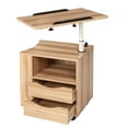 thumbnail image 4 of Nightstand with Drawers and Wheels, Nightstand Side Table Adjustable with 360° Swivel Top, Wheels and Storage, Side Tables for Bedroom, Natural, LJ1114, 4 of 9