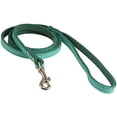 thumbnail image 2 of Genuine Leather Dog Leash 4-Feet Wide Cyan (Small: 3/8" Wide), 2 of 3