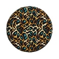 thumbnail image 3 of Spare Tire Cover, Teal Leopard Wheel Cover Tire Covers for Trailers Car Truck Camper Universal Tire Covering Fits Diameter 15 inch, 3 of 7