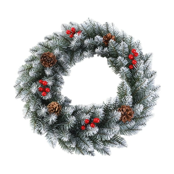 KUNPENG Christmas Wreath for Party 15.75" Xmas Wreath for Front Door Outdoor Indoor Holiday Celebration Decor