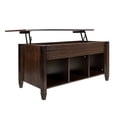 thumbnail image 3 of Veryke Lift Top Coffee Table, Coffee Table with Hidden Storage Compartment & Shelf, Solid Wood Storage Coffee Table for Living Room, Dining Room, Bedroom, Office, Brown, 3 of 7
