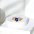 thumbnail image 3 of Rosec Jewels Heart Shape Created Blue Sapphire Ring with Diamond - Split Shank Ring (8 mm), 14K Yellow Gold, US 3.00, 3 of 8