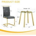 thumbnail image 2 of 51“ Small Glass Dining Table Set for 4,0.31”Thick Tempered Glass Table Top with 4 Chrome Plate Metal Legs,4 PU Leather Dining Chairs,Modern Kitchen Dinner Room Table Set,for Kitchen Room, 2 of 8