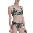 thumbnail image 2 of Daiia Cute Sloth printed 2 piece Swimsuit Bikinis for Women High Waisted Racerback Bathing Suits Summer Tummy Control Scoop Neck Swimwear-XX-Large, 2 of 8