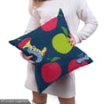 thumbnail image 5 of Cartoon Sofa Upholstery Fabric by the Yard, Funny Worm Hugging the Apple Happiness in Nature Insects Forest, Decorative Fabric for DIY and Home Accents, Night Blue by Ambesonne, 5 of 5