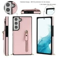 thumbnail image 2 of Nalacover Zipper Wallet Case for Samsung Galaxy S23 Plus, Luxury PU Leather Crossbody Lanyard Shoulder Strap Magnetic RFID Blocking Cover with Kickstand Card Slots Holder Shockproof Case,Pink, 2 of 11