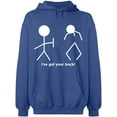 thumbnail image 2 of OXI Hoodie Sweatshirt - I've Got Your Back, Basic Casual Hoodie for Men's and Women Fleece Hoodie Long Sleeve - Indigo Blue 3X-Large, 2 of 3