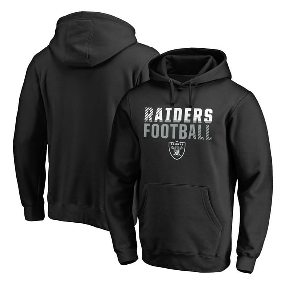 Men's Black Las Vegas Raiders Iconic Collection Fade Out Pullover Hoodie