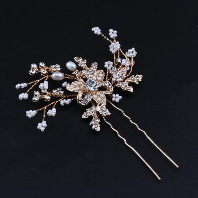 Pinza para el cabellero con de imitación, de cristal, horquilla para el cabellero , pasador perforado para boda, novia, , baile, p Yinane Horquillas para el cabello para mujeres