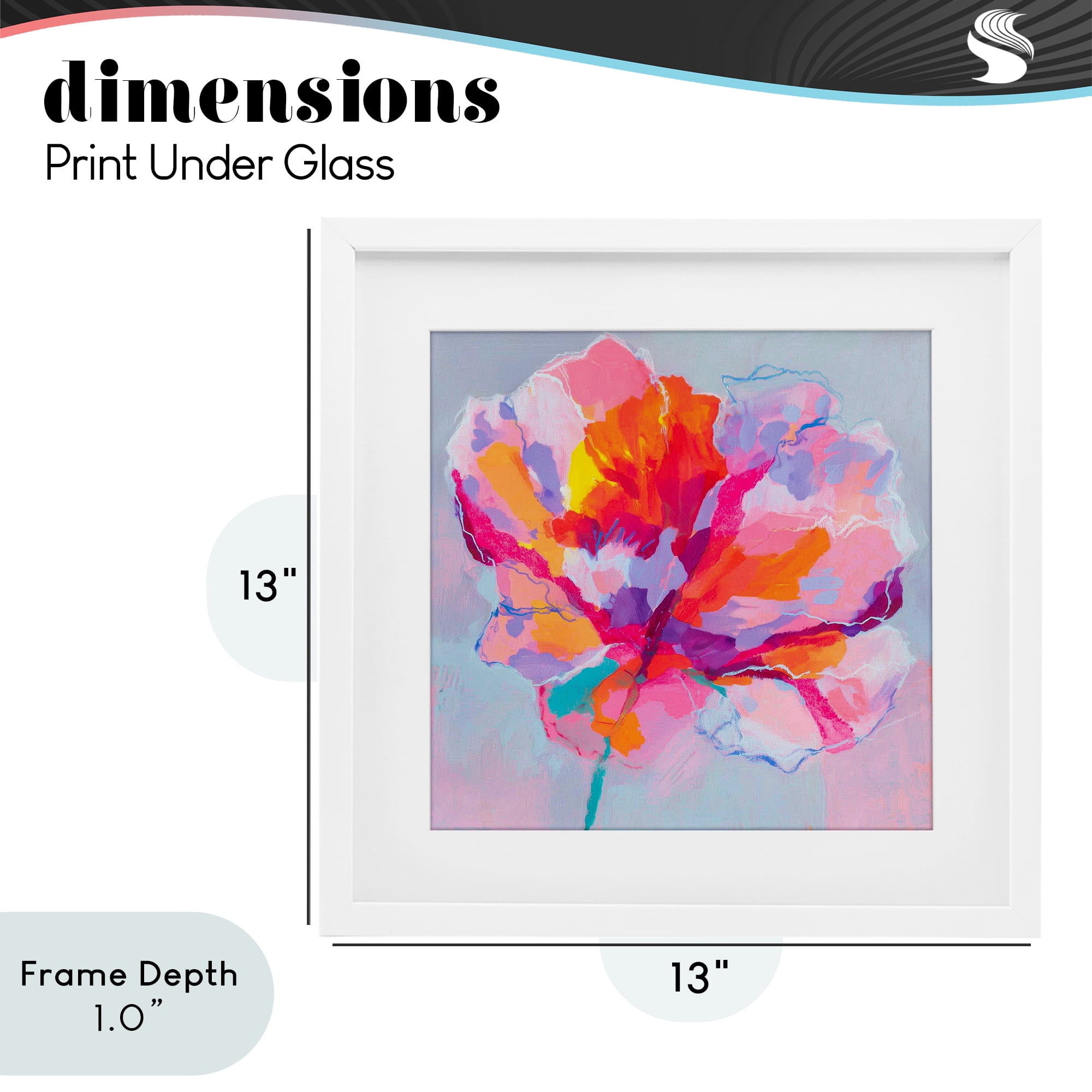 Stupell Industries The Open Petal Expression White Framed Print Under Glass, design by Chromatic Storm Studio